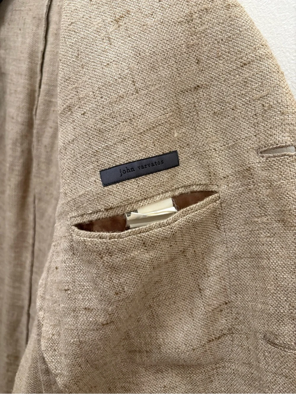 John Varvatos $1790 Italian Linen/Silk Blazer Size 44 XL Resort Old Money Rustic